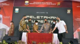 Kapolda Jambi Pimpin Peletakan Batu Pertama Pembangunan Gedung Siginjai Sakti Wira Bhakti. FOTO : Hms Polda Jambi