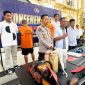 Direktur Reserse Kriminal Khusus Polda Jambi, Kombes Pol Taufik Nurmandia saat konferensi di lobby Gedung Lama Mapolda Jambi, pada Kamis (24/07/2025). FOTO : VIRYZHA