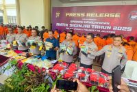 Dirresnarkoba Polda Jambi, Kombes Pol Dewa Made Palguna Saat Memimpin Pres Rilis Pengungkapan Kasus, Selasa (16/9/25). FOTO : VIRYZHA/LT