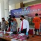 Kapolres Batanghari AKBP M. Hasan Saat Memimpin Pres Rilis Pengungkapan Kasus Narkoba Melibatkan Pasangan Suami Istri, Senin (14/2/22). FOTO : Noval/Istimewa/