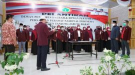 Pelantikan Dewan Pengurus Daerah dan Pertimbangan PPNI Kabupaten Tanjung Jabung Barat, Provinsi Jambi periode 2022-2027 di Balai Pertemuan Kantor Bupati Tanjung Jabung Barat, Sabtu (11/6/22). FOTO : Ist