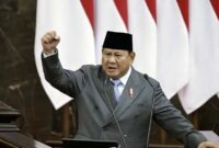 Presiden RI Prabowo Subianto menyampaikan Pidato Kenegaraan pada Sidang Tahunan MPR RI serta Sidang Bersama DPD RI dan DPR RI Tahun 2026 di Gedung Nusantara, Kompleks Parlemen, Senayan, Jakarta, Jumat (14/8/2026). (FOTO : Dok. Biro Humas Kemnaker)