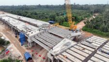 Penampakan Progres Jalan Tol Betung-Tempino Jambi Seksi 4 Capai 68 persen. FOTO : HK