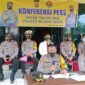 Kapolres Muaro Jambi AKBP Yuyan Priatmaja Saat Memimpin Press Release Akhir Tahun 2021 di Mapolres Muaro Jambi, Jumat (31/12/21). FOTO : Noval