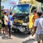 Kondisi Mobil PS Setelah Menabrak Bak Belakang Puso yang sedang Parkir. FOTO : Noval
