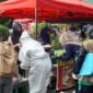 Pelaksanaan Rapid Test Massal Kepada Pedagang di Lokasi Car Free Day (CFD), Kawasan Perkantoran Gubernur Jambi. (FOTO : Hms/JambinetID, Minggu 19/07/20)