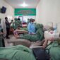 Persit Koorcab Rem 042 Gelar Baksos Donor Darahdi Gedung PMI Jambi Samping RS Raden Mattaher Kota Jambi, Rabu (30/3/22). FOTO : PENREM