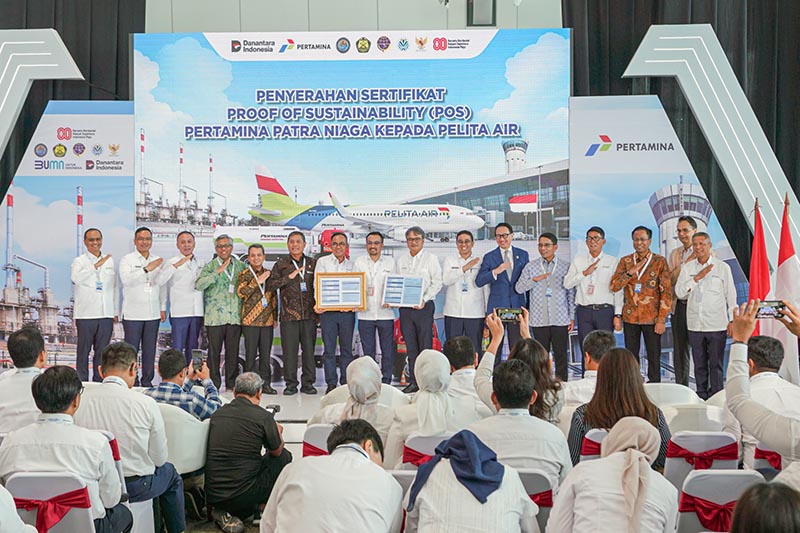 Pertamina Patra Niaga Salurkan Sustainable Aviation Fuel Produksi Dalam Negeri, Dukung Target Net Zero Emission 2060. FOTO : HMS