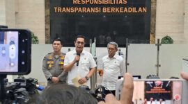 Direktur Tindak Pidana Umum Bareskrim Polri Brigjen Djuhandhani Rahardjo Puro dalam konferensi pers, Selasa (1/8/23). FOTO : Mabes Polri