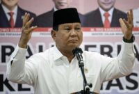 Ketua Umum Partai Gerindra Sekaligus Capres KIM Prabowo Subianto . [FOTO : Beritasatu.com]