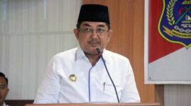 Bupati Anwar Sadat ketika membuka Rakor (P3DN) dan Penguatan Penilaian Mandiri Impelentasi SPIP di Bapenda, Rabu (2/11/22). FOTO : Ngah/LT