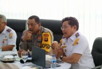 Dirlantas Polda Jambi Kombes Pol Dhafi saat Rapat Koordinasi bersama Stakeholder terkait Kelancaran Arus dan Perbaikan Sarpras Jalan Sekaligus Operasi Keselamatan Siginjai 2025. FOTO : VIRYZHA