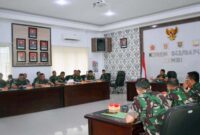 Kasi Perencanaan Korem 042/Gapu Kolonel Inf Maskun Nafik, S.H Pimpin Tim Pokja Zona Integritas Menuju WBK dan WBBM di Makorem, Senin (5/8/22) pagi.