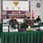 Korem 042/Gapu Brigjen TNI Supriono, S.IP, MM mengikuti Rakornis TNI Manunggal Membangun Desa (TMMD) ke 113 TA, Kamis (24/03/22). FOTO : Penrem