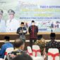 Didampingi Wabup Hairan, Bupati H Anwar Sadat menyampaikan terkait Refleksi Satu Tahun kepemimpinan (UAS - Hairan), Sabtu (26/2/22). FOTO : lintastungkal