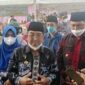 Didampingi Wabup Hairan, Bupati H Anwar Sadat menyampaikan terkait Refleksi Satu Tahun kepemimpinan (UAS - Hairan), Sabtu (26/2/22). FOTO : lintastungkal