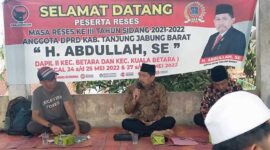 H. Abdullah, SE Ketua DPRD Tanjung Jabung Barat serap aspirasi Masyarakat di Masa Reses ke III Tahun Sidang 2021 - 2022, Rabu (25/5/22). FOTO : Ist