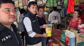 Tim Satgas Pangan Polda Jambi Tengah Sidak dan Pemantauan Harga di Pasar Tradisional Ango Duo Jambi. FOTO : HMS