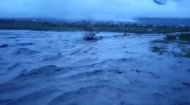 Sawah Rawga Desa Sungai Rumpun, Kecamatan Gunung Tujuh, Kabupaten Kecinci rusak akibat Tertimbun Oleh Material Lahar Dingin Erupsi Gunung Kerinci. [FOTO : Tangkapan Layar]