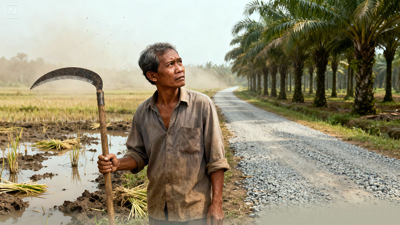 Mengapa Sawah di Tanjab Barat Berubah Menjadi Kebun Sawit?. FOTO : Lintastungkal