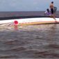 SB Evelyn Calisca 01 tenggelam di di perairan Pulau Burung dekat Tanjung Batu Kabupaten Indragiri Hilir, Riau, Kamis (27/4/23). FOTO : TANGKAPAN LAYAR 