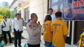 Kapolres Sarolangun AKBP Imam Rachman ketika pres rilis dan Kedua Sejoli Turut Dihadirkan, Jumat (8/9/23). FOTO : HMS Res