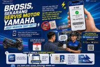 INOVASI DIGITAL YAMAHA: Infografis mengenai peluncuran fitur E-KSG (Electronic Kartu Servis Gratis) pada aplikasi My Yamaha Motor. Fitur yang resmi berlaku bagi pembelian motor mulai 7 April 2026 ini memungkinkan konsumen melakukan klaim servis gratis tanpa perlu membawa buku manual atau kupon fisik, cukup melalui pemindaian kode di smartphone. (FOTO : Dok.Istimewa/LT)