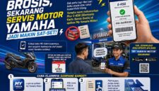 INOVASI DIGITAL YAMAHA: Infografis mengenai peluncuran fitur E-KSG (Electronic Kartu Servis Gratis) pada aplikasi My Yamaha Motor. Fitur yang resmi berlaku bagi pembelian motor mulai 7 April 2026 ini memungkinkan konsumen melakukan klaim servis gratis tanpa perlu membawa buku manual atau kupon fisik, cukup melalui pemindaian kode di smartphone. (FOTO : Dok.Istimewa/LT)