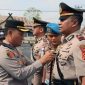 Kapolres Tanjab Barat AKBP Agung Basuki, SIK, MM Saat Pimpin Sertijab Kasat Lantas dan Kapolsek Tungkal Ilir. FOTO : HMS