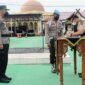 Kapolres AKBP Muharman Arta, SIK Saat Pimpin Upacara Pelantikan dan Sertijab Wakapolres dan beberapa perwira di Lapangan Apel Mapolres, Senin Pagi (11/9/22). FOTO : Humas