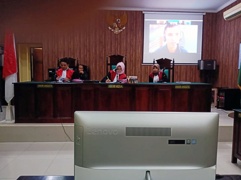 FOTO : Dikumentasi Persidangan Online Teleconference Pengadilan Negeri Kelas II B Kuala Tungkal Kabupaten Tanjung Jabung Barat Tahun 2020