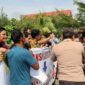 Ratusan Personel Polres Tanjab Timur yang Dilibatkan Latihan Simulasi Sispam Kota. [FOTO : Humas RTT]