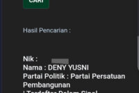Identitas Salah Satu awak Media di Kabupaten Tanjung Jabung Barat yang terdaftar dalam Sipol PPP dan Hanura. FOTO : Tangkapan Layar