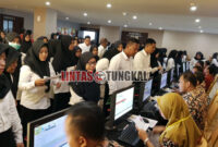 FOTO : Pelaksanaan Tes SKD CPNS Kabupaten Tanjung Jabung pada hari Pertama di Lt. 5 BW Luxury Hotel Jambi, Rabu (19/02/20).