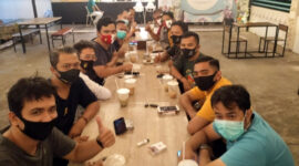 FOTO : Pengurus Serikat Media Siber Indonesia (SMSI) Kabupaten Tanjab Barat Saat Menggelar Pertemuan Dalam Rangka Pemantapan Kepengurusan dan Keanggotaan SMSI di Resto Tungkal Hotel, Rabu (23/07/20).