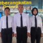 Tiga Calon Taruna PTDI-STTD Asal Tanjab Barat Tahun 2023 dari Kiri Damayanti Faramita Marbun, Clvin Maranatha Raja Guguk dan Nabila Agustina Nanda. FOTO : Dok.LT/