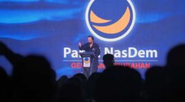 Motivasi Surya Paloh Kepada Kader dan Bacaleg NasDem se Sulsel Menyongsing Pemilu 2024. [FOTO : Media Indonesia]