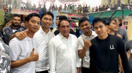 Git Sigit Santoso Bersama Gubernur Sumatera Utara Edy Rahmayadi di Momen Kejuaraan Sepakbola. FOTO : Sigit/LT