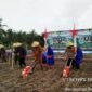 Kapolres Tanjab Barat AKBP Agung Basuki Bersama Forkompinda Tanam Jagung Serentak 1 Juta Hektar di Kecamatan Tebing Tinggi, Selasa (21/1/2025). FOTO : LT