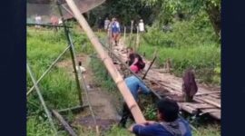 Nangkap Ikan di Danau Raman, Tradisi Unik Desa Senaung Setiap Tahun. FOTO : Ist