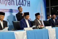 Menteri Agama RI Nasaruddin Umar memimpin jalannya konferensi pers hasil Sidang Isbat Penetapan 1 Zulhijah 1447 H di Auditorium H.M. Rasjidi, Kantor Kementerian Agama, Jakarta, Minggu (17/5/2026). Melalui keputusan bersama tersebut, Pemerintah resmi menetapkan bahwa Hari Raya Idul Adha 1447 H jatuh pada Rabu, 27 Mei 2026. (Foto: Dok. Kementerian Agama RI / ANTARA) 