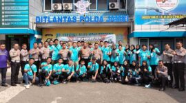 Dirlantas Polda Jambi Kombes Pol Dhafi pada Acara Melepas Kontingen Bola Volly Provinsi Jambi untuk Mengikuti Kejuaraan Kapolri Cup 2023 di Palembang. FOTO : Hms/Dhea.
