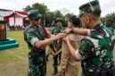 Danrem 042/Garuda Putih Brigjen TNI Nyamin, S.I.P., M.M Memimpin Upacara Penutupan TMMD Ke-129 TA 2026 Kodim 0416/Bute di Desa Tanjung Agung, Kecamatan Muko Muko Bathin VII, Kabupaten Bungo, Kamis (13/08/2026). (Foto: Dok. Kodim 0416/Bute)