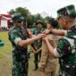 Danrem 042/Garuda Putih Brigjen TNI Nyamin, S.I.P., M.M Memimpin Upacara Penutupan TMMD Ke-129 TA 2026 Kodim 0416/Bute di Desa Tanjung Agung, Kecamatan Muko Muko Bathin VII, Kabupaten Bungo, Kamis (13/08/2026). (Foto: Dok. Kodim 0416/Bute)