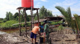 FOTO : Pompa Air Buatan Satgas TMMD ke 108 Kodim 0419/Tanjab Desa Labuhan Pering, Kecamatan Sadu, Kabupaten Tanjung Jabung Timur.