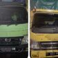 Penampakan Dua Truk Pengangkut Ribuan Liter BBM Bensin dan Solar Olahan dari Sumsel Diamankan Ditreskrimsus Polda Jambi Amankan. FOTO : HMs/Dhea 