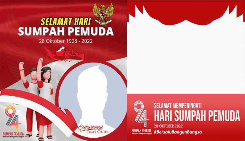 Twibbon Pilihan Hari Sumpah Pemuda Ke-94 Tahun 2022. GRAFIS : Ist/LT