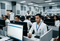 Sejumlah Aparatur Sipil Negara (ASN) serius mengikuti ujian berbasis komputer menggunakan metode Computer Assisted Test (CAT) di salah satu titik lokasi BKN. Badan Kepegawaian Negara (BKN) kini resmi mengintegrasikan seluruh layanan Ujian Dinas dan Ujian Penyesuaian Ijazah ke dalam Aplikasi Manajemen Sistem Terintegrasi (MST) pada portal SI-ASN guna memastikan proses yang transparan, akuntabel, dan seragam secara nasional. (Foto: Dok. Humas BKN)