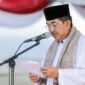 Bupati H. Anwar Sadat Saat Pimpin Upacara Hari Santri Nasional 2023  di Alun-alun Kota Kuala Tungkal, Senin (22/10/23). FOTO : DokPim