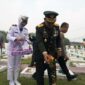 Danrem 042/Garuda Brigjend TNI Supriono Saat Tabur Bunga Ziarah Nasional HUT TNI Ke-78 di TMP SATRIA BAKTI Jl. Jend.  Sudirman, Thehok Kota Jambi, Rabu (4/10/23). FOTO : PENREM